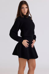 black wool & cashmere mini skirt