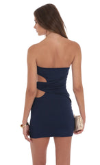 Conch Cutout Bodycon Dress in Navy