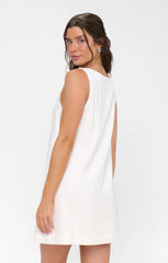 Everly Mini Dress ~ White Linen