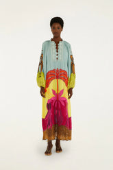 Multicolor Usiacuri Embroidered Richelieu Maxi Dress
