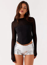 Aspire Long Sleeve Corset - Black
