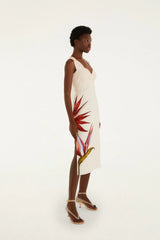 Sand Strelitzia Midi Dress
