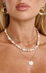 Ysolde Necklace - With Pearls Layered Necklace in Gold