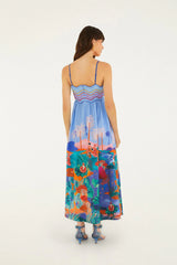 Multicolor Dream Landscape Sleeveless Maxi Dress