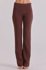 espresso brown straight leg trousers