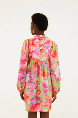 Multicolor Artsy Flora Mini Dress
