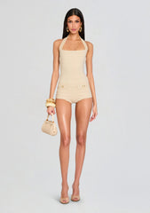 Fallyn Metallic Bandage Knit Romper