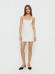 Alyra Embroidered Mini Dress White