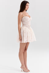 vintage cream lace mini dress