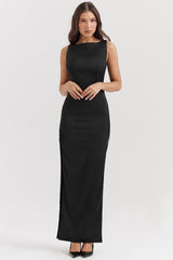 black maxi dress