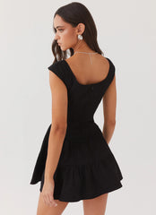 Isabella Denim Bustier Dress - Black