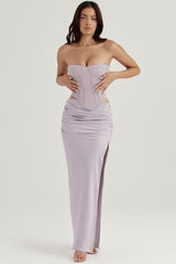 grey satin gathered maxi skirt