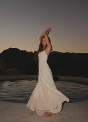 Fabienne Spliced Cotton Maxi Dress - Ivory