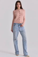 peach cashmere + merino wool cardigan