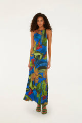 Blue Banana Grapes Sleeveless Maxi Dress