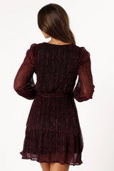 Glimmer Long Sleeve Mini Dress - Pink