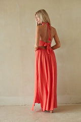 Naia Halter Linen Maxi Dress