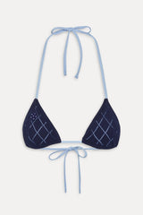 Nick Triangle Halter Bikini Top - Diamond Stitch