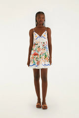 Off-White Garden Of Life Scarf Ruffled Mini Dress