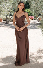 Logan Dress ~ Chocolate Luxe Satin