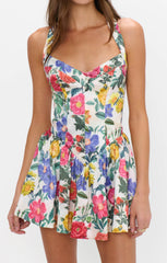 Abigail Mini Dress ~ Charm Peony White Taffeta