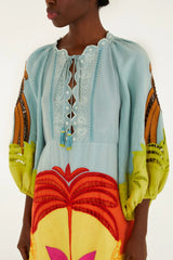 Multicolor Usiacuri Embroidered Richelieu Maxi Dress