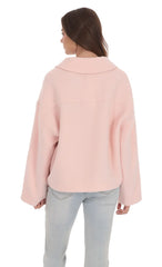 Fuzzy Zip-Up Jacket in Pink