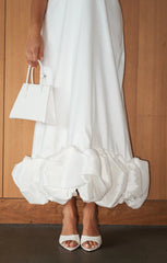 Rebecca Midi Dress ~ White Taffeta