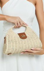 Ebony Bag - Straw Crossbody Bag in Tan