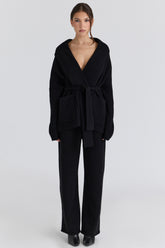 black cashmere + wool trousers