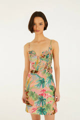 Soft Pink Pool Time 3d Flowers Mini Dress