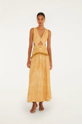 Caramel Usiacuri Cut-Out Maxi Dress