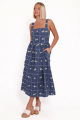 Yolande Midi Dress - Blue Floral