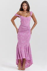 rose pink floral maxi dress