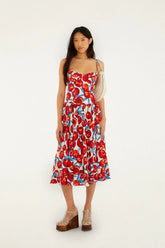 Cherry Blossom Sleeveless Midi Dress