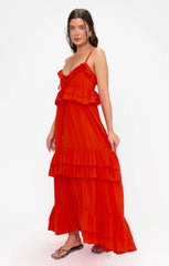 Freya Maxi Dress ~ Rouge Red Voile