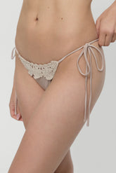 Mackenzie Satin Cheeky Bikini Bottom - Birthday Suit