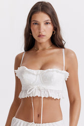 white broderie anglais bralette top