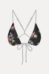 June Satin Skimpy Bikini Top - Bouquet