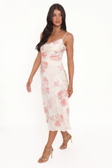 Sandrine Midi Dress - Pink Floral