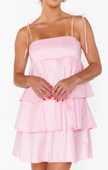 Meet Cute Mini Dress ~ Light Pink Taffeta