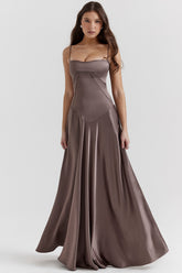 smoke lace up maxi dress