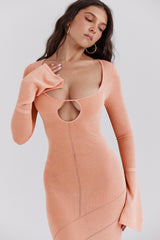 sorbet metallic knit maxi dress