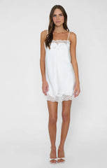 Celine Mini Dress ~ Ivory Luxe Satin