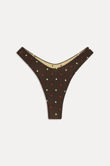 Full Moon Reversible Satin Bikini Bottom - Honey Bug