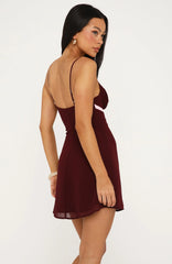 Making Statements Mini Dress Burgundy/Baby Pink