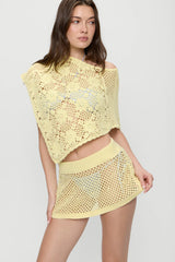 Adaline Crochet Mini Skirt - Whipped Butter
