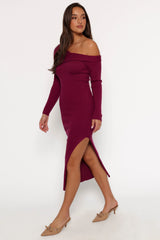 Cammie Long Sleeve Midi Dress - Fuchsia