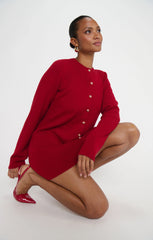 Marguerite Cardigan Dress ~ Lover Red Knit