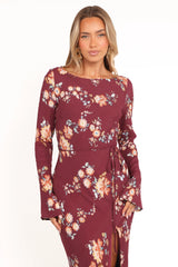Alima Maxi Dress - Berry Floral